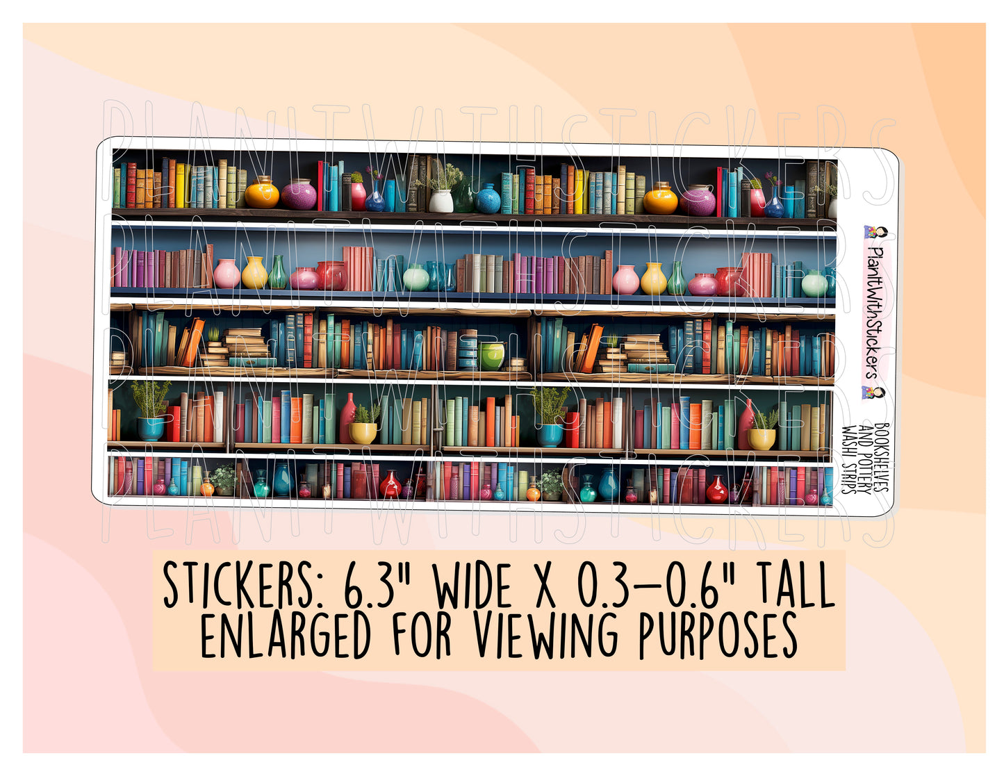 Bookshelves and Pottery Washi Strips - Long Strips