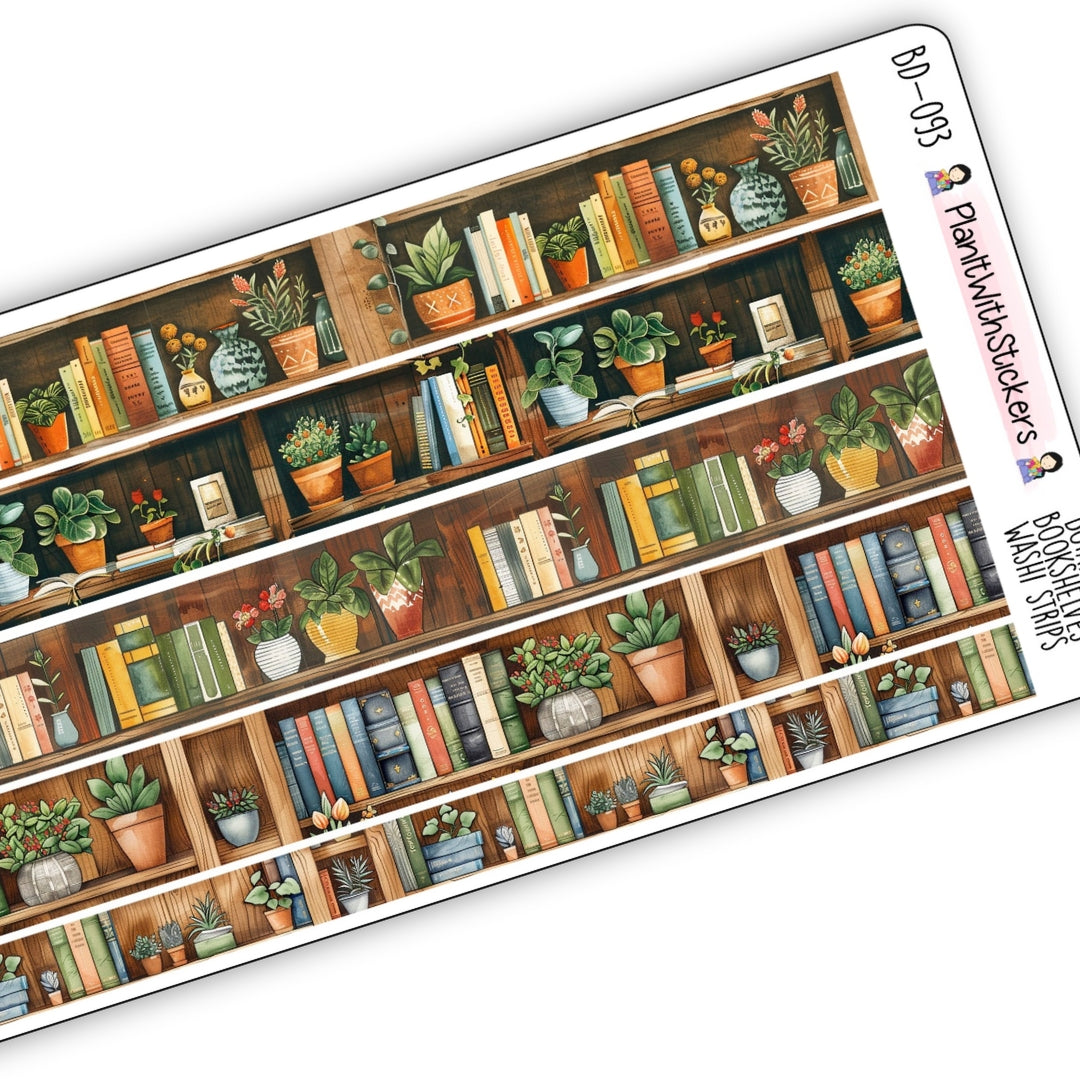Botanical Bookshelves Long Washi Strips