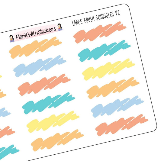 Large Brush Squiggles V2 - Summer 2025 Colours