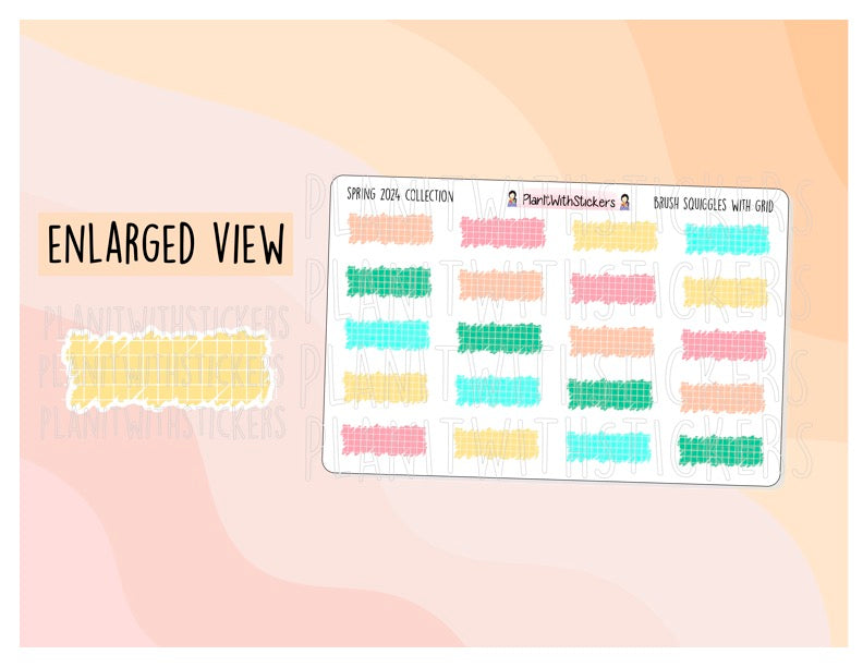 Brush Squiggles with Grid - Spring 2024 Colours