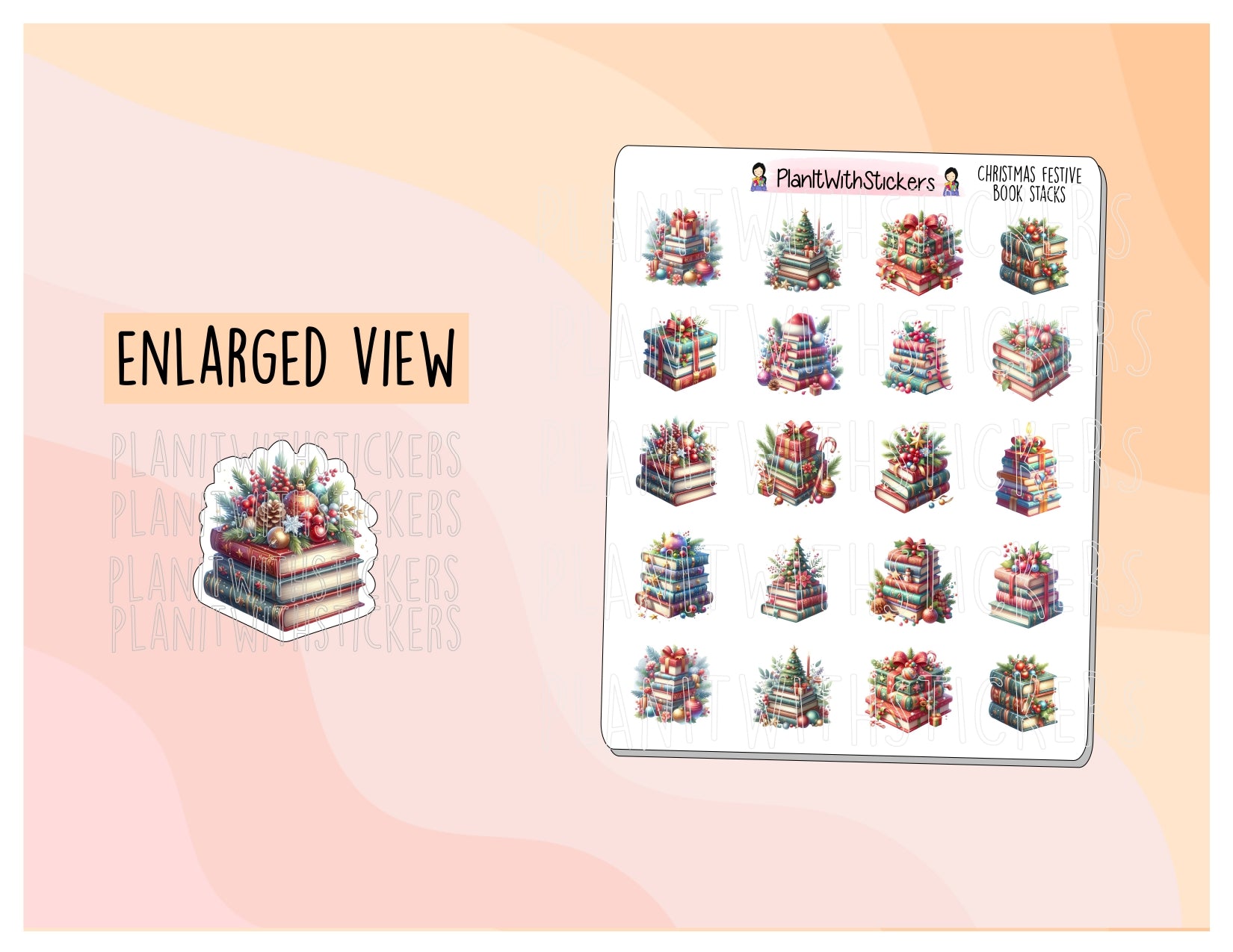 Christmas Festive Book Stack Deco Stickers – PlanItWithStickers