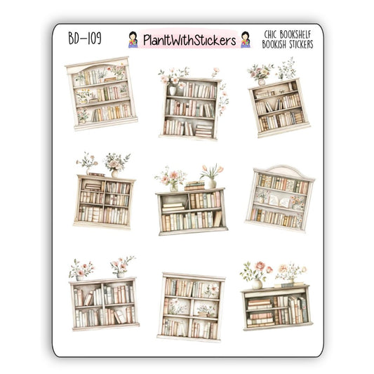 Chic Bookshelves Bookish Deco Stickers