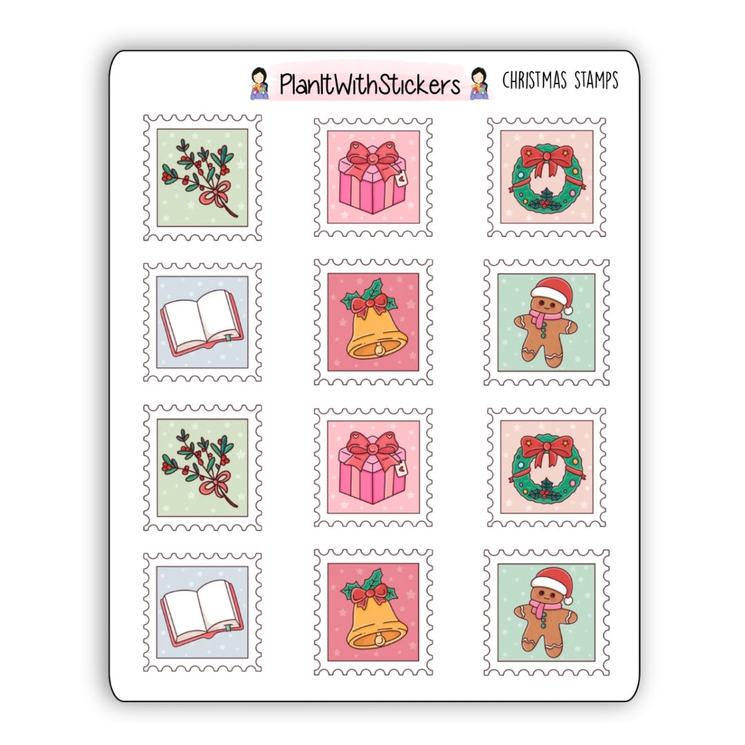 Christmas Holiday Stamp Stickers