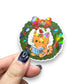 Christmas Wreath Cat Die Cut Sticker