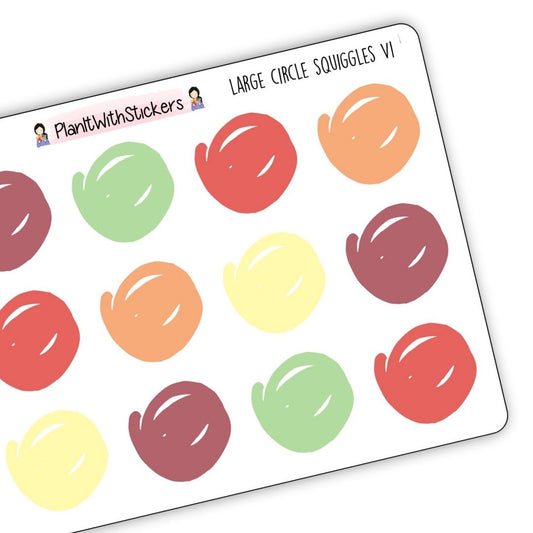 Large Circle Squiggles Stickers – Fall 2025 Collection