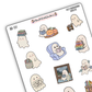 Cozy Bookworm Ghostie Sticker Sheet