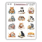 Cozy Fall Bookish Cat Decorative Stickers V2
