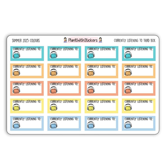 Currently Listening To (Audiobook) Box Stickers – Summer 2025 Collection