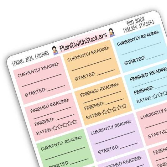 Currently Reading & Finished Reading Book Rating Reading Tracker - Spring 2026 Colours