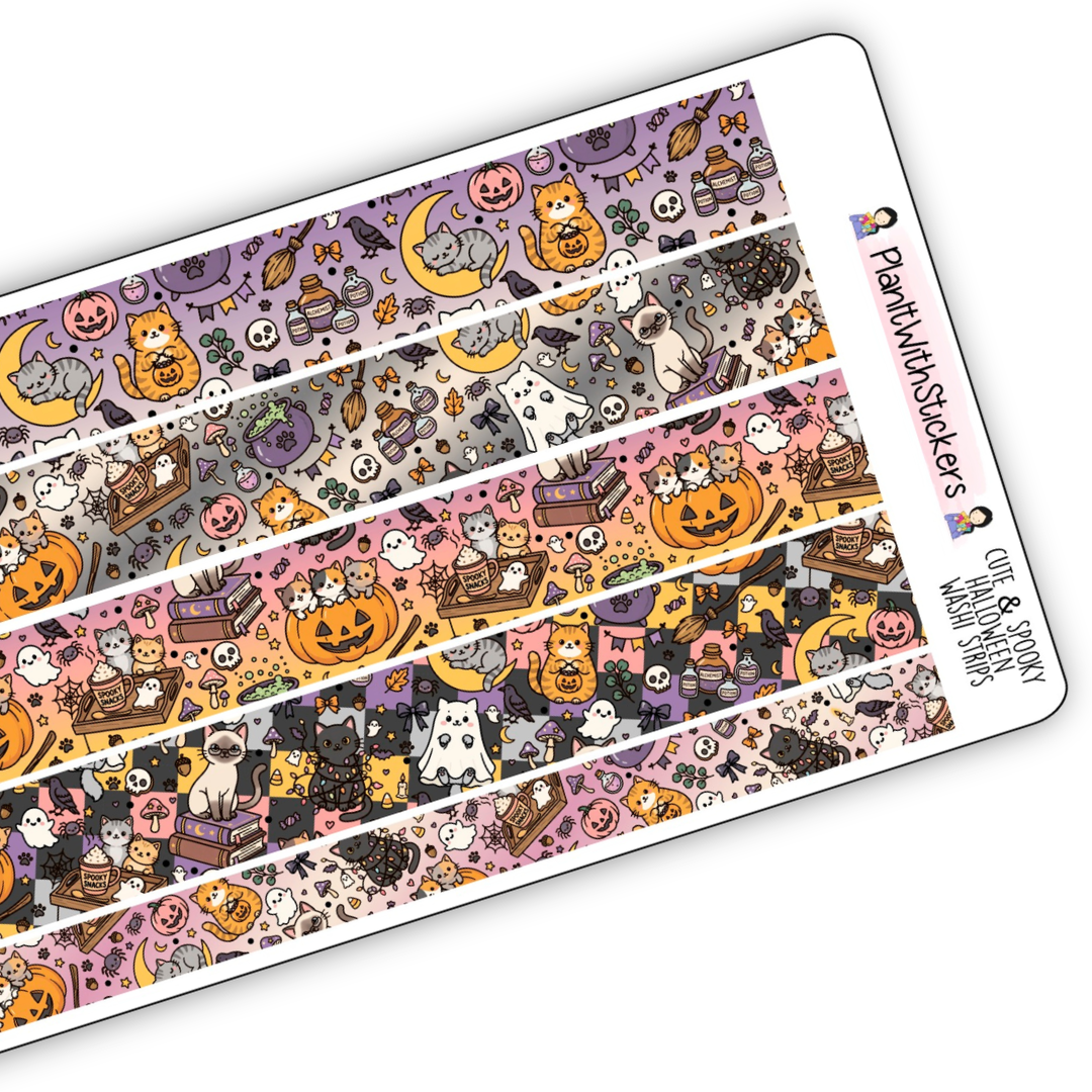 Cute Spooky Halloween Long Washi Strips
