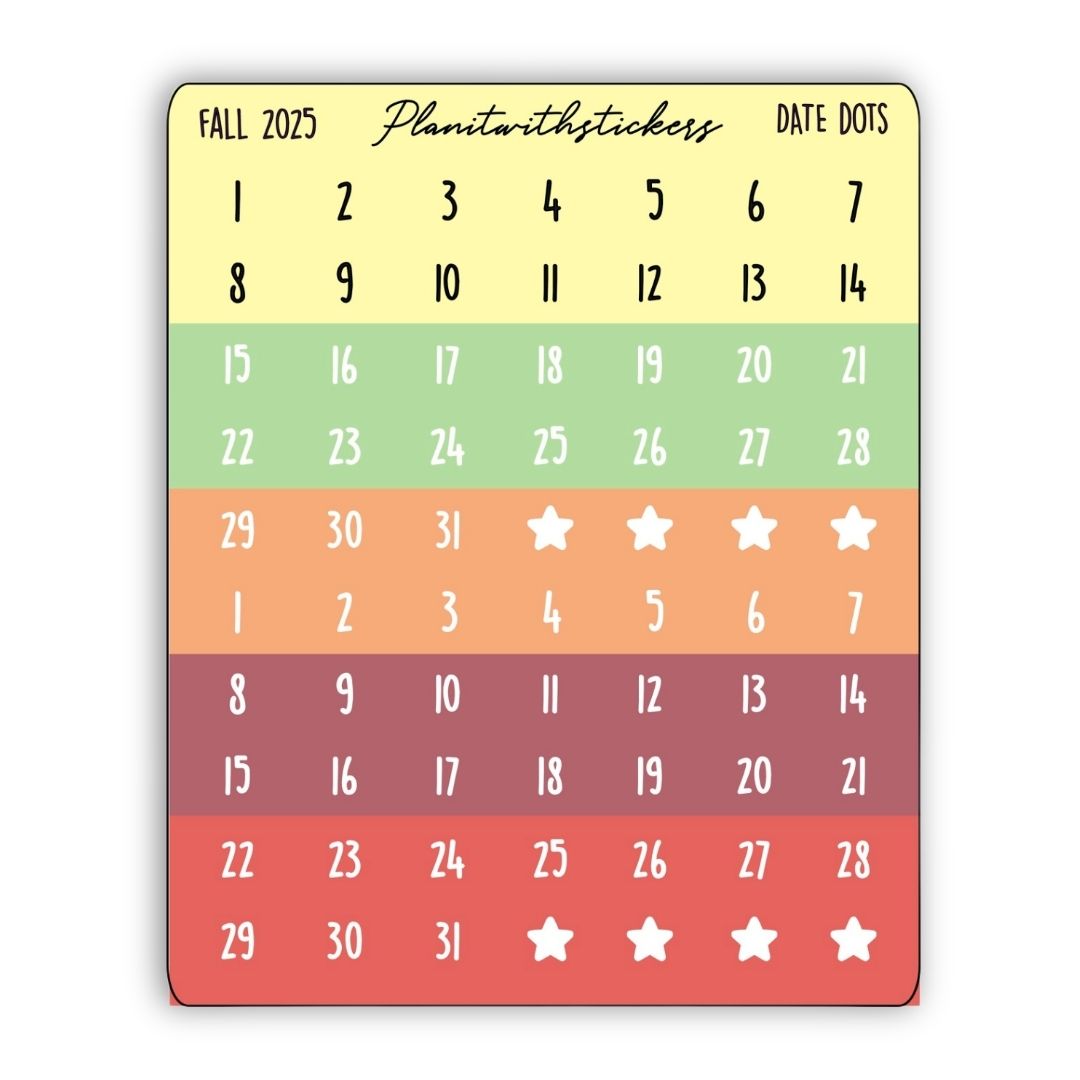 Date Dots - Fall 2025 Colours