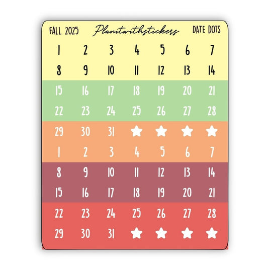 Date Dots - Fall 2025 Colours