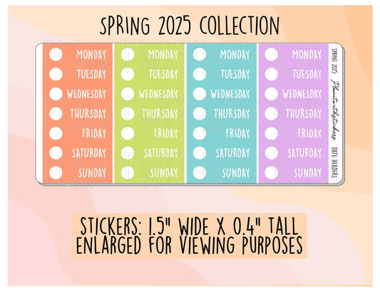 Date Headers - Spring 2025 Colours