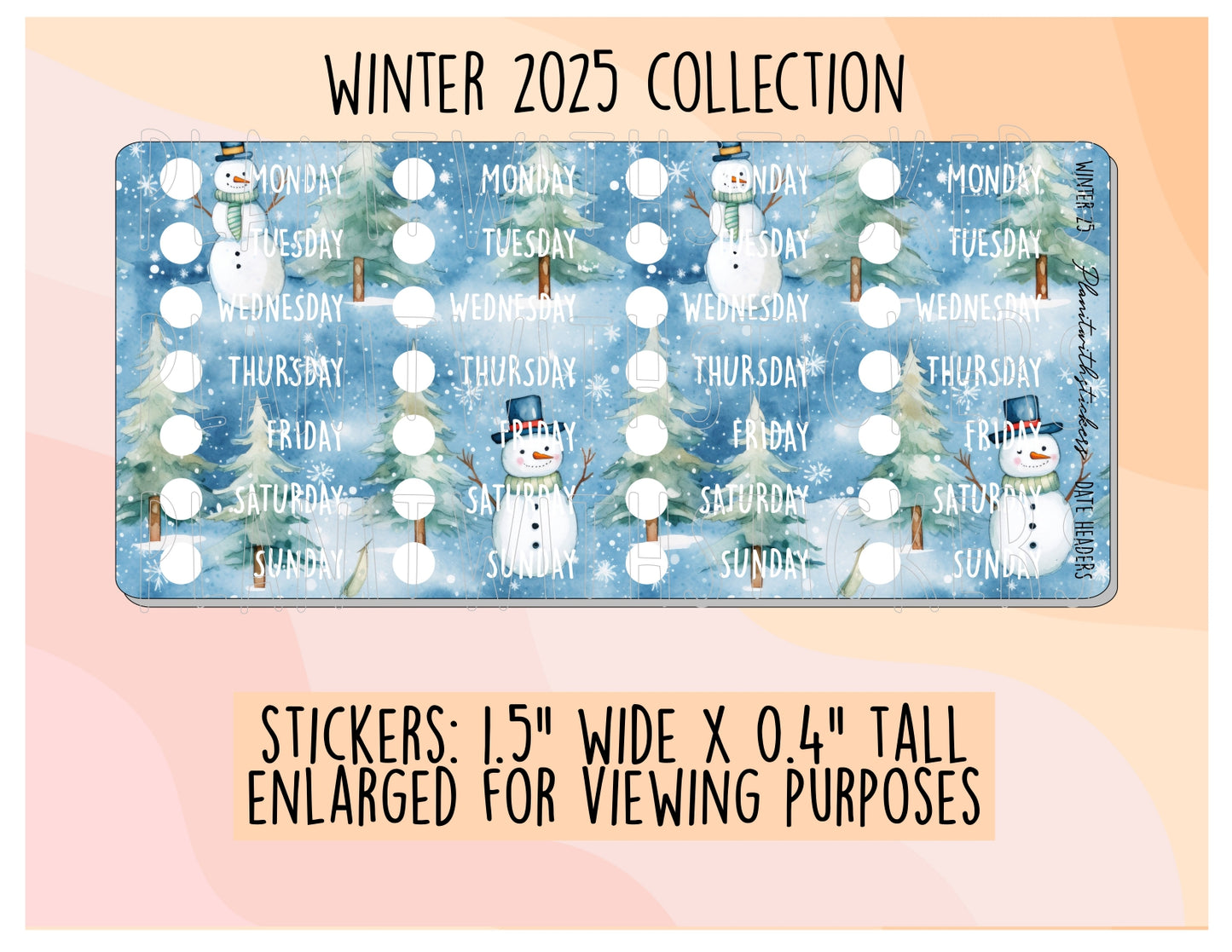 Date Headers - Winter 24/25 - Winter Snowmen