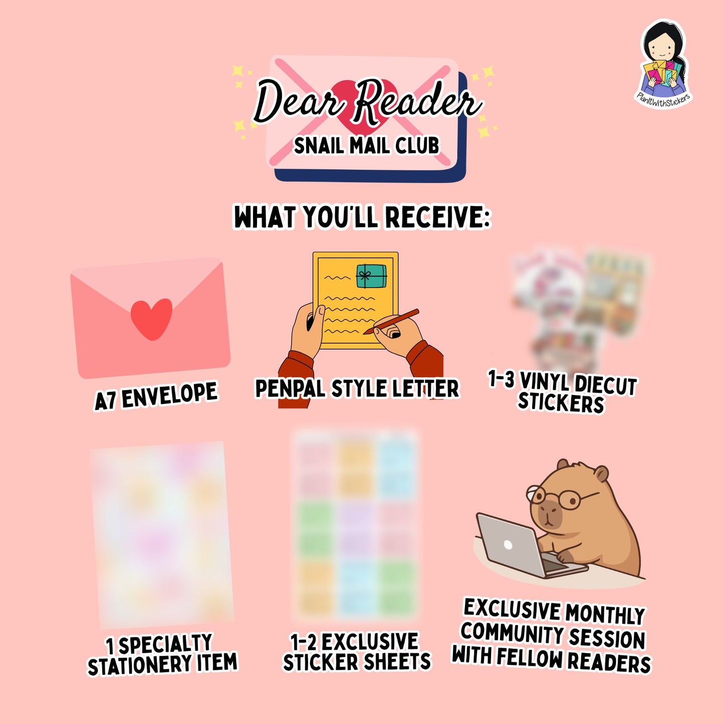 Dear Reader Monthly Snail Mail Club | Free Shipping