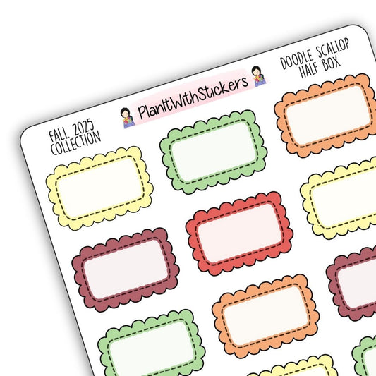 Doodle Half Box Planner Stickers – Fall 2025 Collection
