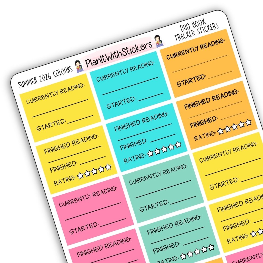 Duo Book Reading Tracker Stickers – Summer 2025 Collection