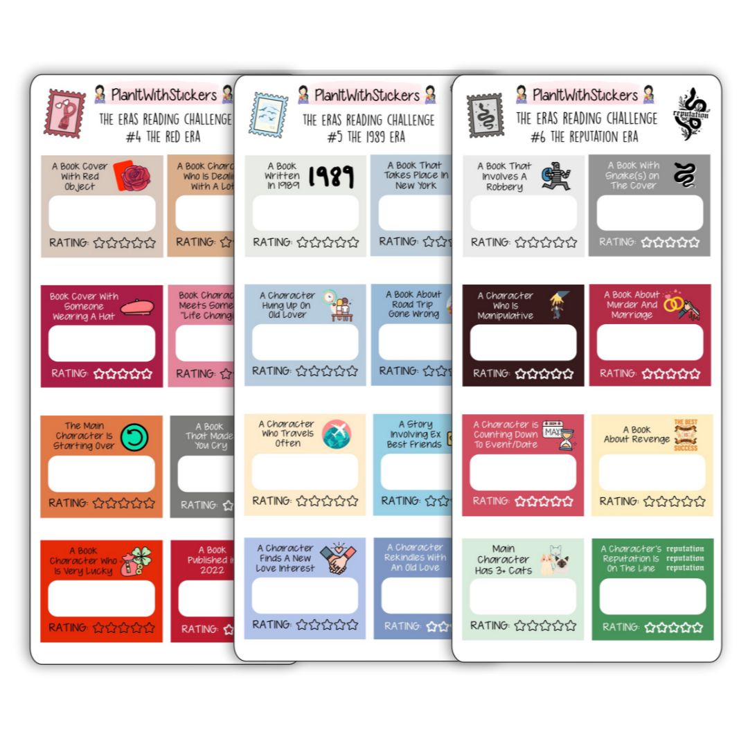 BUNDLE -  The Eras Reading Challenge Book Prompt Stickers