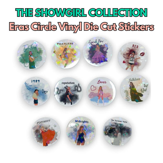 Eras Circle Vinyl Stickers - The Showgirl Collection (11 Eras Available)