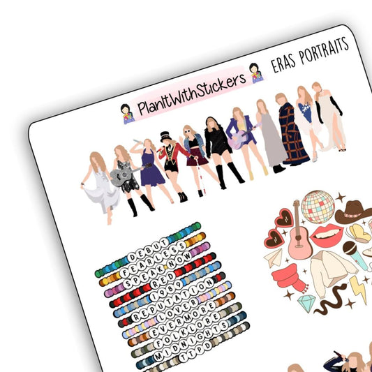 Eras Bracelets & Portraits Sticker Sheet