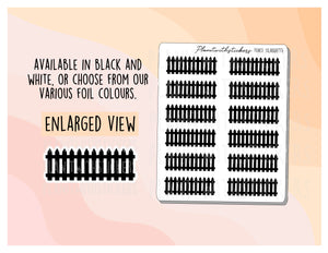 Fence Silhouette Header/Banner Deco Sticker Sheet for Planners