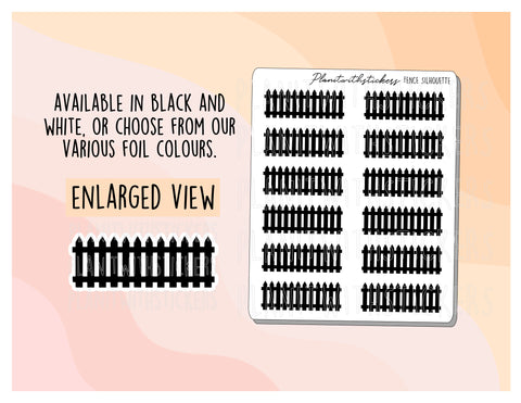 Fence Silhouette Header/Banner Deco Sticker Sheet for Planners