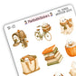 Fall Bookish Watercolour Ghostie Deco Stickers