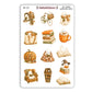 Fall Bookish Watercolour Ghostie Deco Stickers