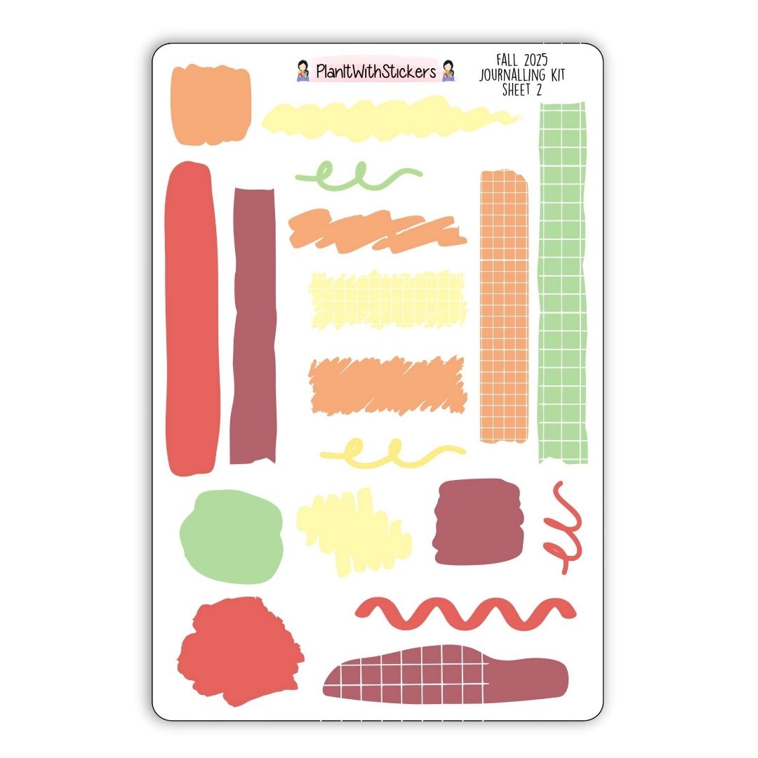 Bullet Journaling Kit - Fall 2025 Colours (2 sheets)