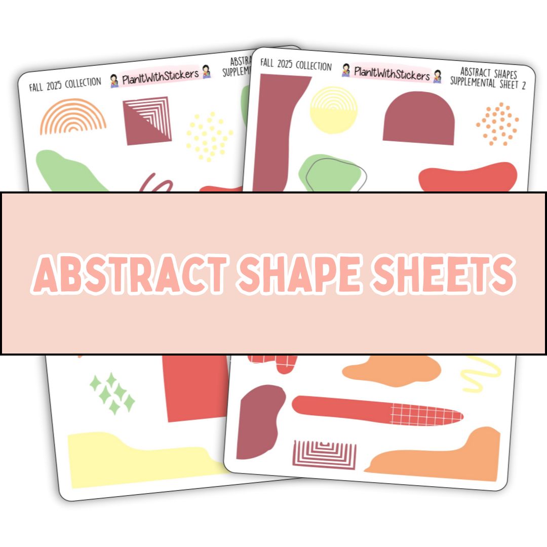 Abstract Shapes Journal Stickers – 2 Sheets - Fall 2025 Collection