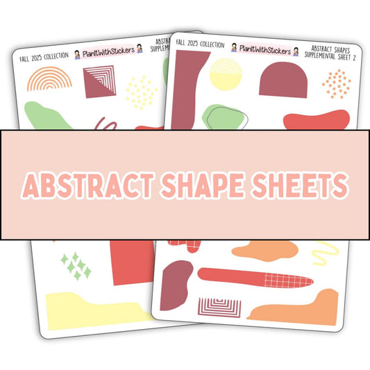 Abstract Shapes Journal Stickers – 2 Sheets - Fall 2025 Collection