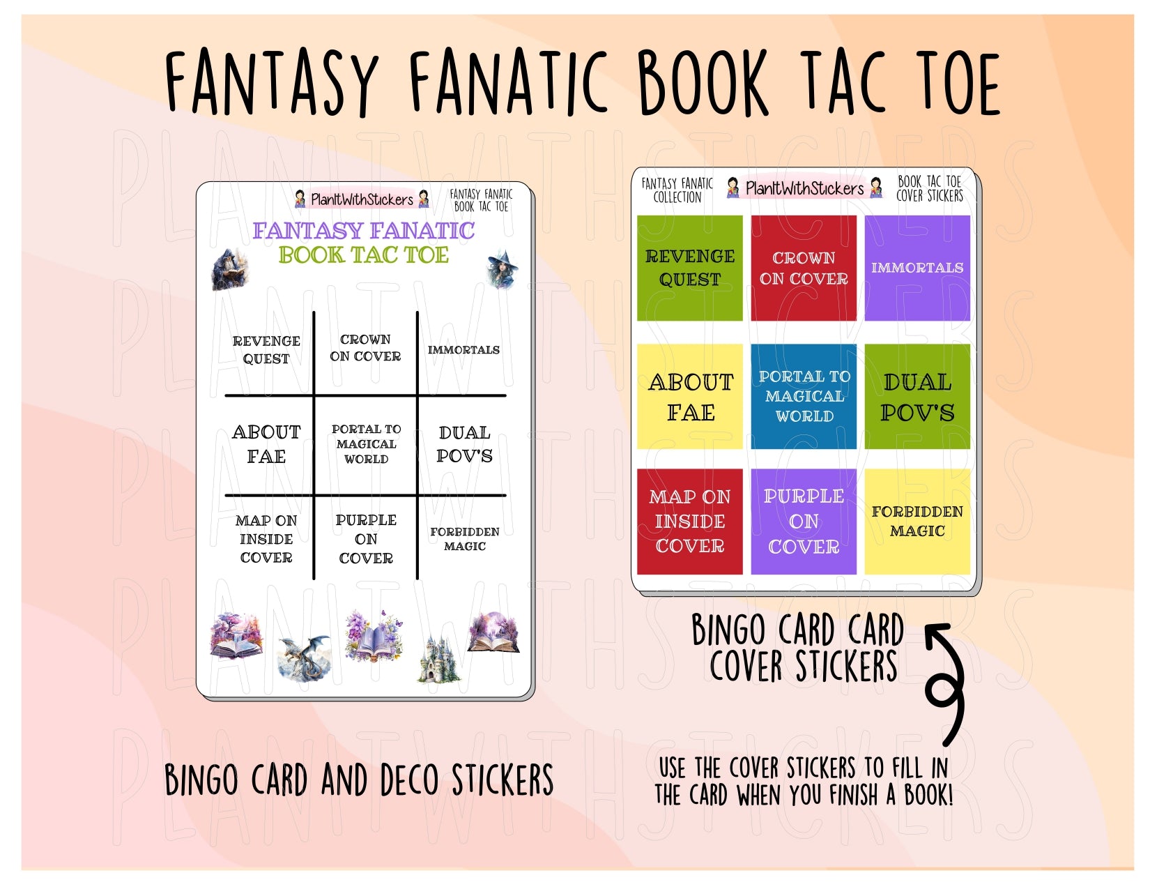 Fantasy Fanatics Book Tac Toe Reading Challenge/Game Stickers ...