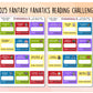 2025 Fantasy Fanatics Reading Challenge Stickers