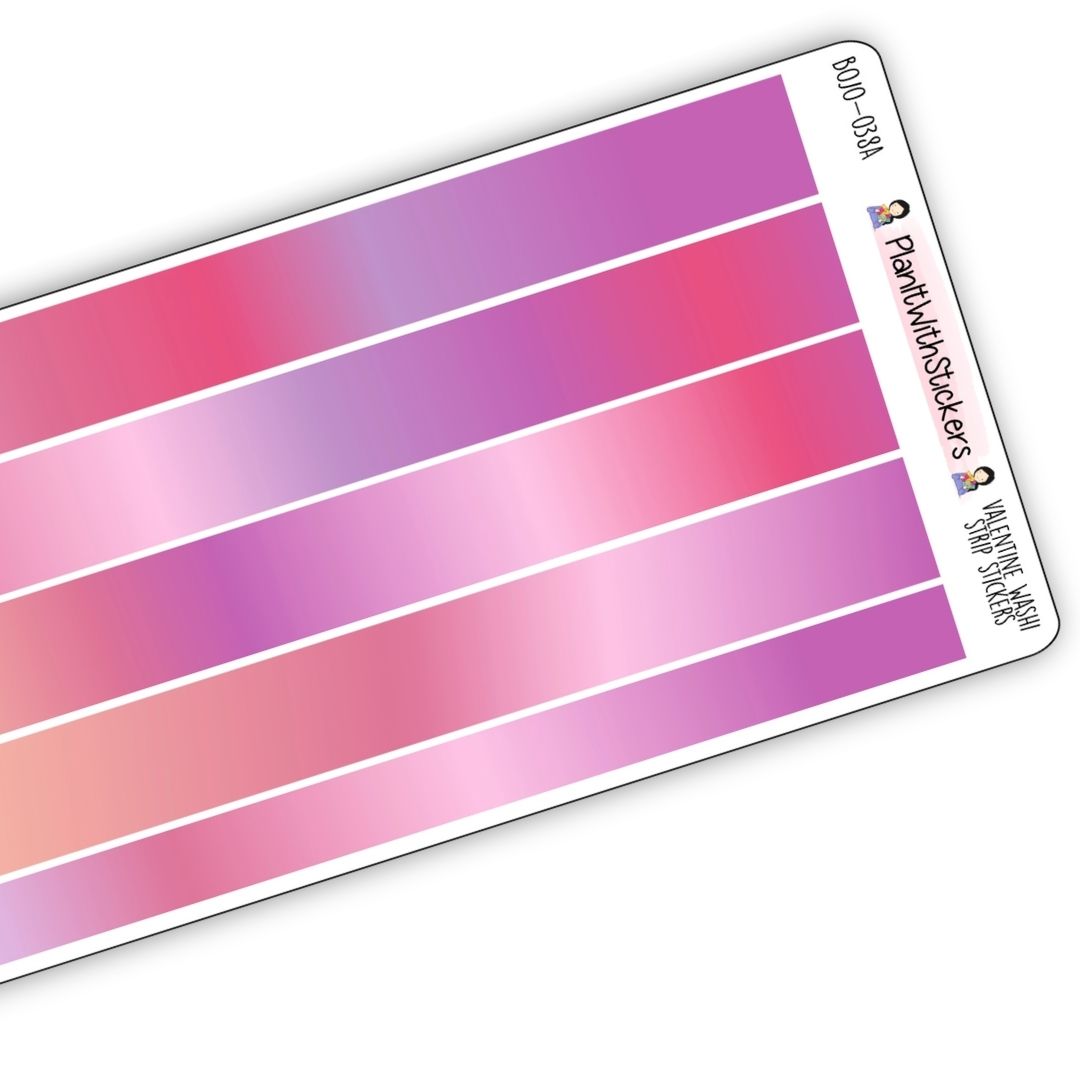 Valentine Long Washi Strips (February Colours)