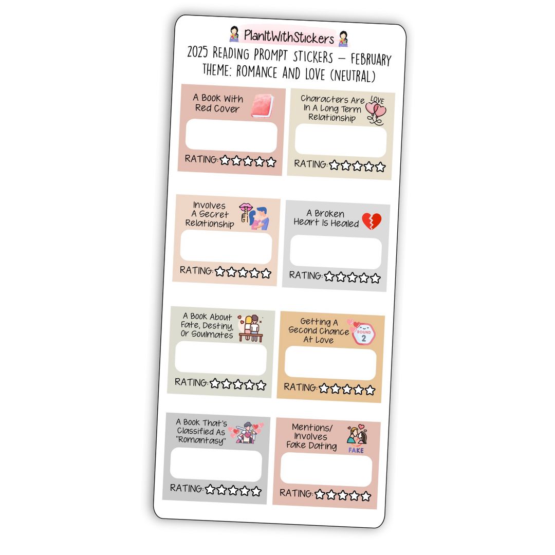 Feb 2025 - Romance and Love - Mini Prompts Reading Challenge (Rainbow or Neutral)