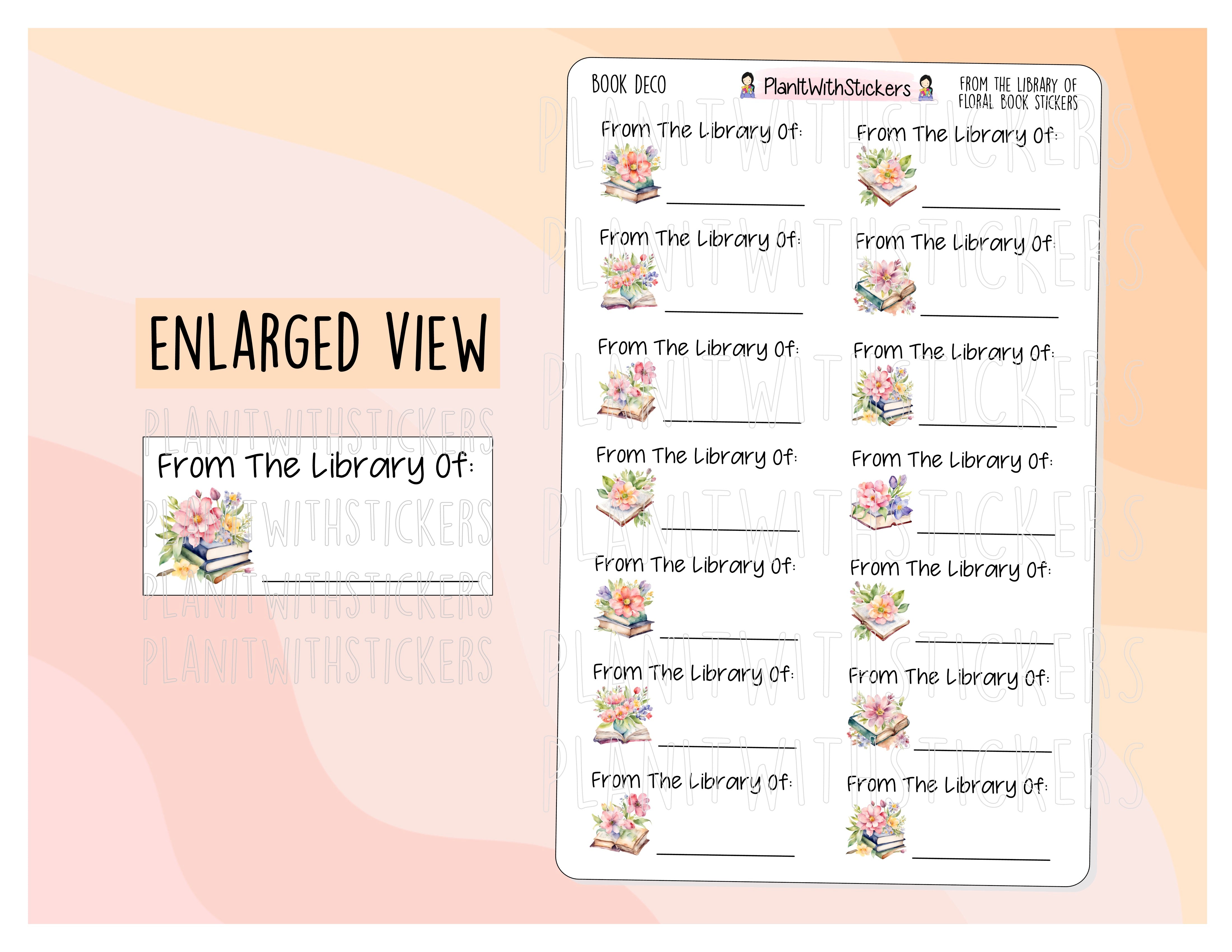 From The Library Of Floral Watercolour Book Labelling Stickers ...