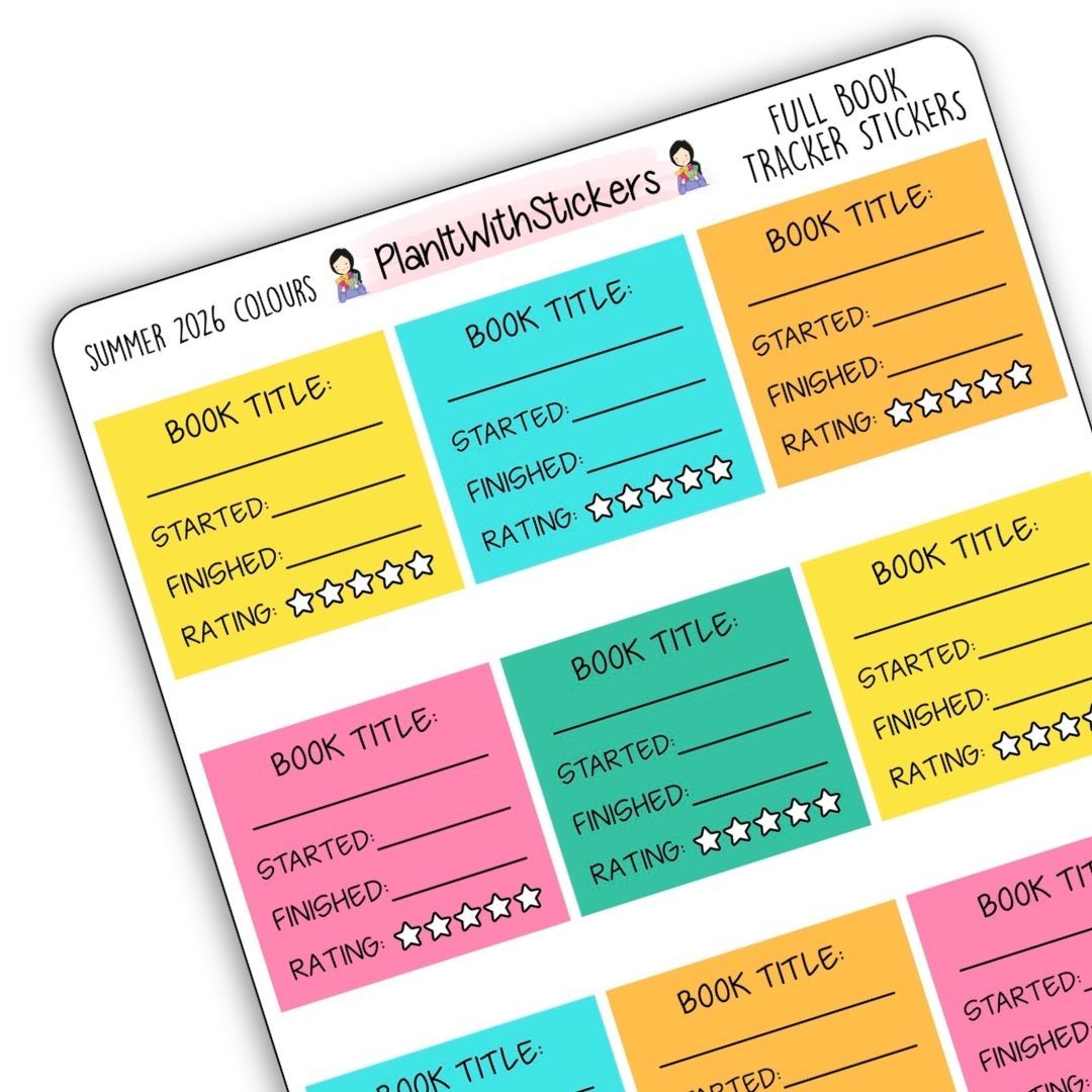 Full Book Reading Tracker Stickers – Summer 2026