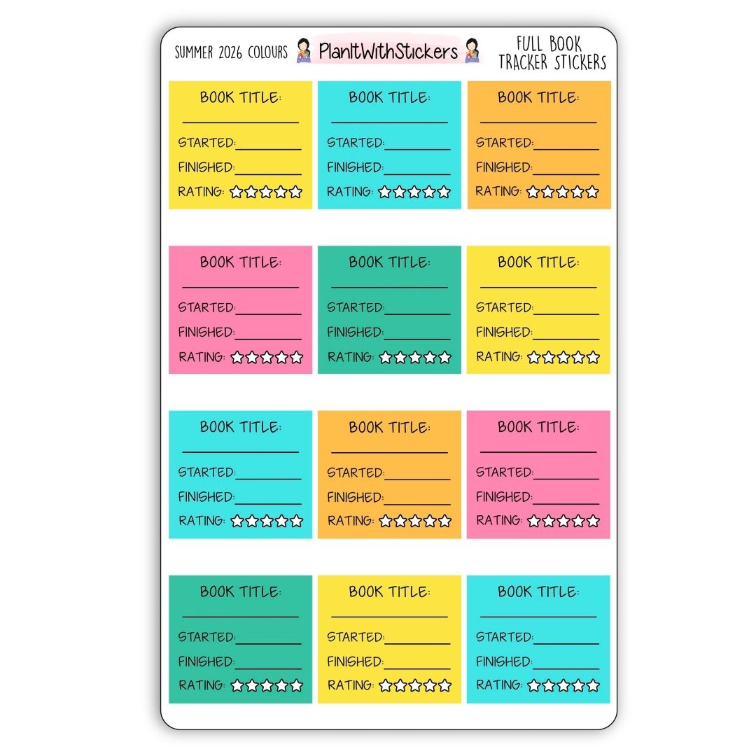 Full Book Reading Tracker Stickers – Summer 2026