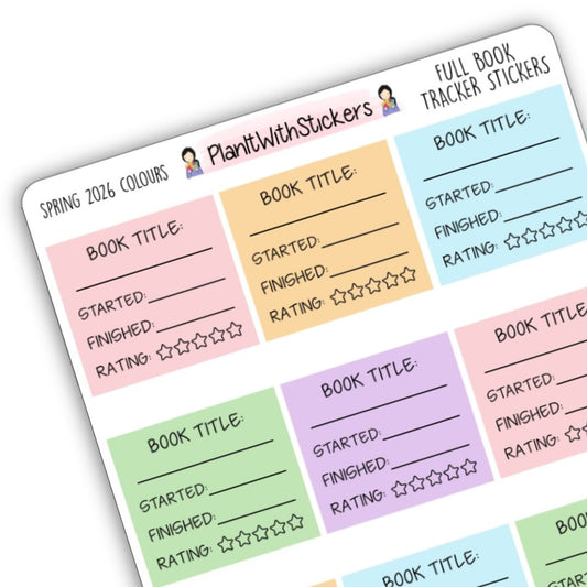 Full Book Rating Reading Tracker - Spring 2026 Colours