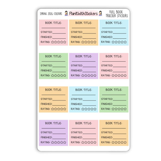 Full Book Rating Reading Tracker - Spring 2026 Colours