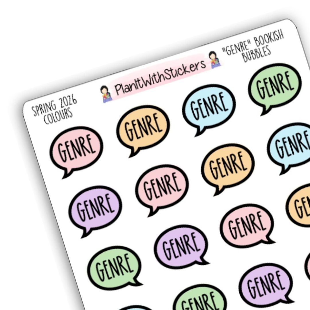 "Genre" Bookish Bubbles Book Review Sticker - Spring 2026