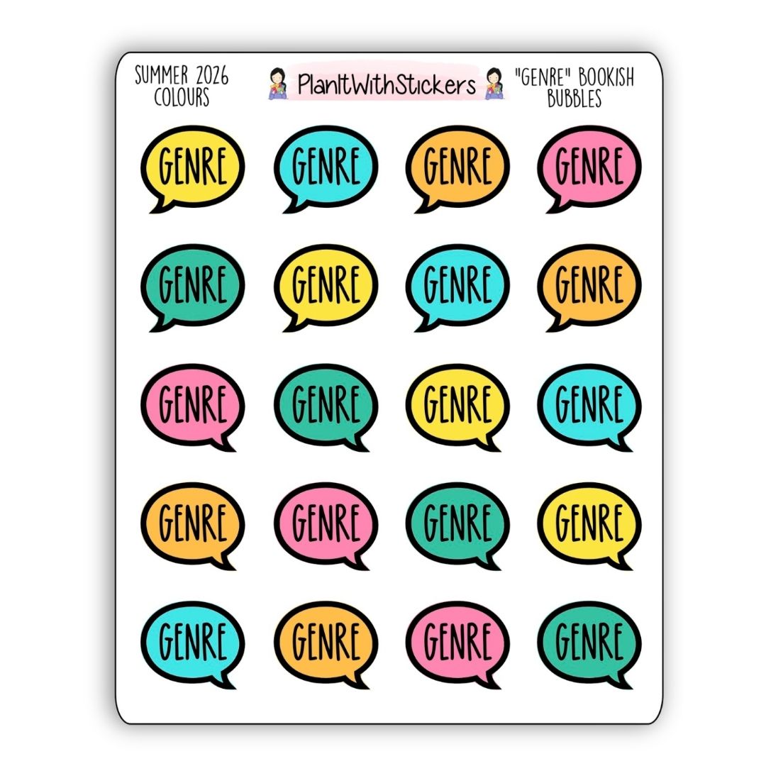 "Genre" Bookish Bubbles Book Review Sticker - Summer 2026