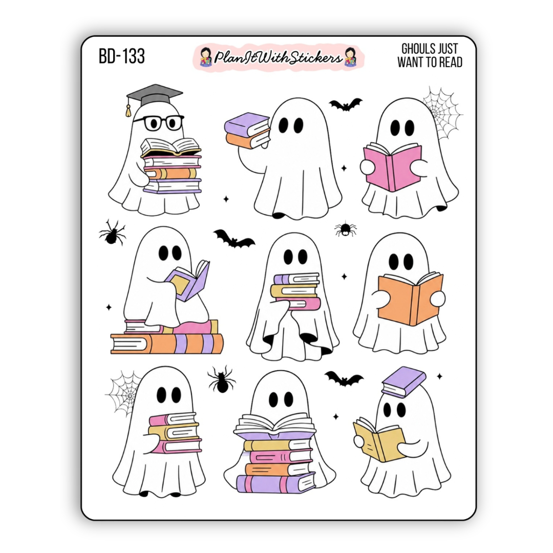 Ghouls Just Want To Read Sticker Sheet