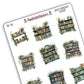 Green Plants Bookshelves Book Journal Deco Stickers