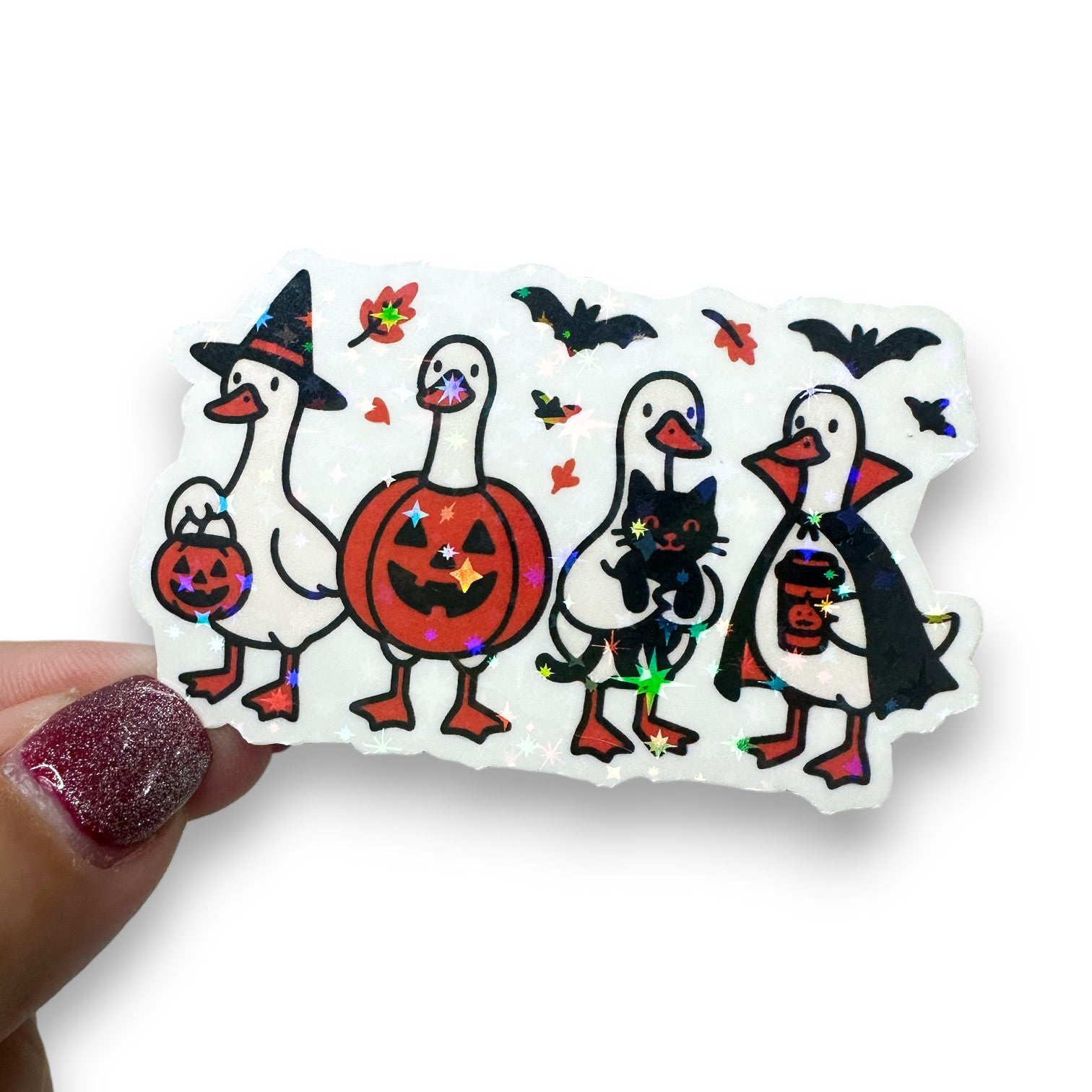 Silly Goose Halloween Costumes Holographic Diecut Sticker