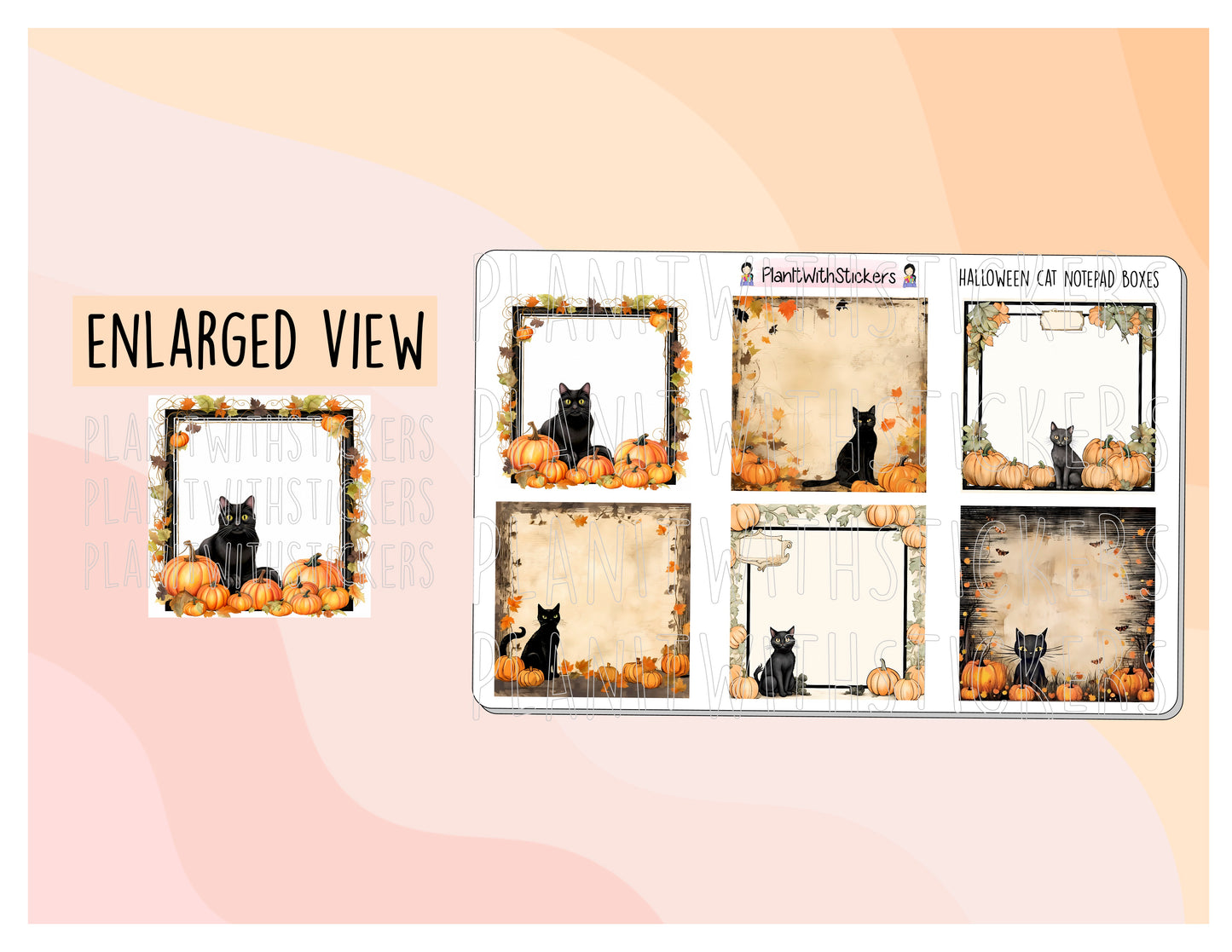 Halloween Cats Square Notepad Boxes