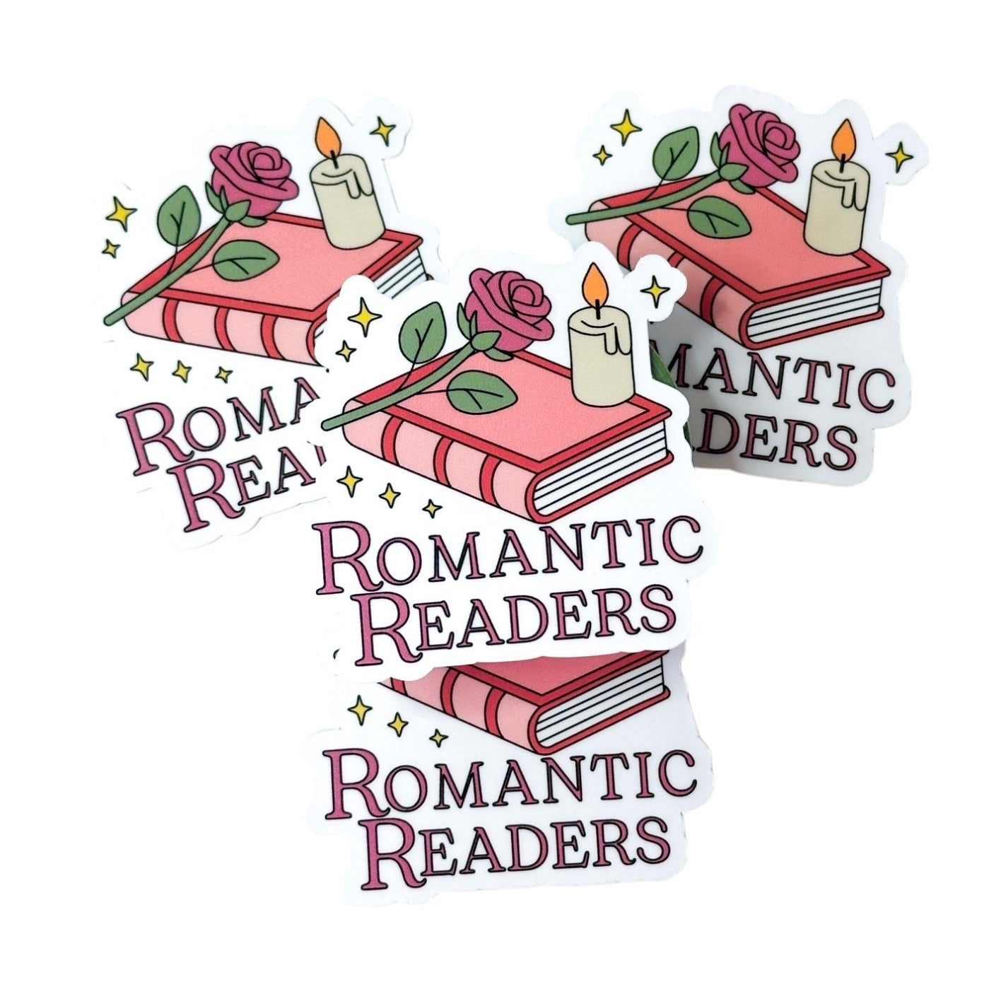 "Romantic Readers" Reading Bookish Vinyl Diecut Sticker