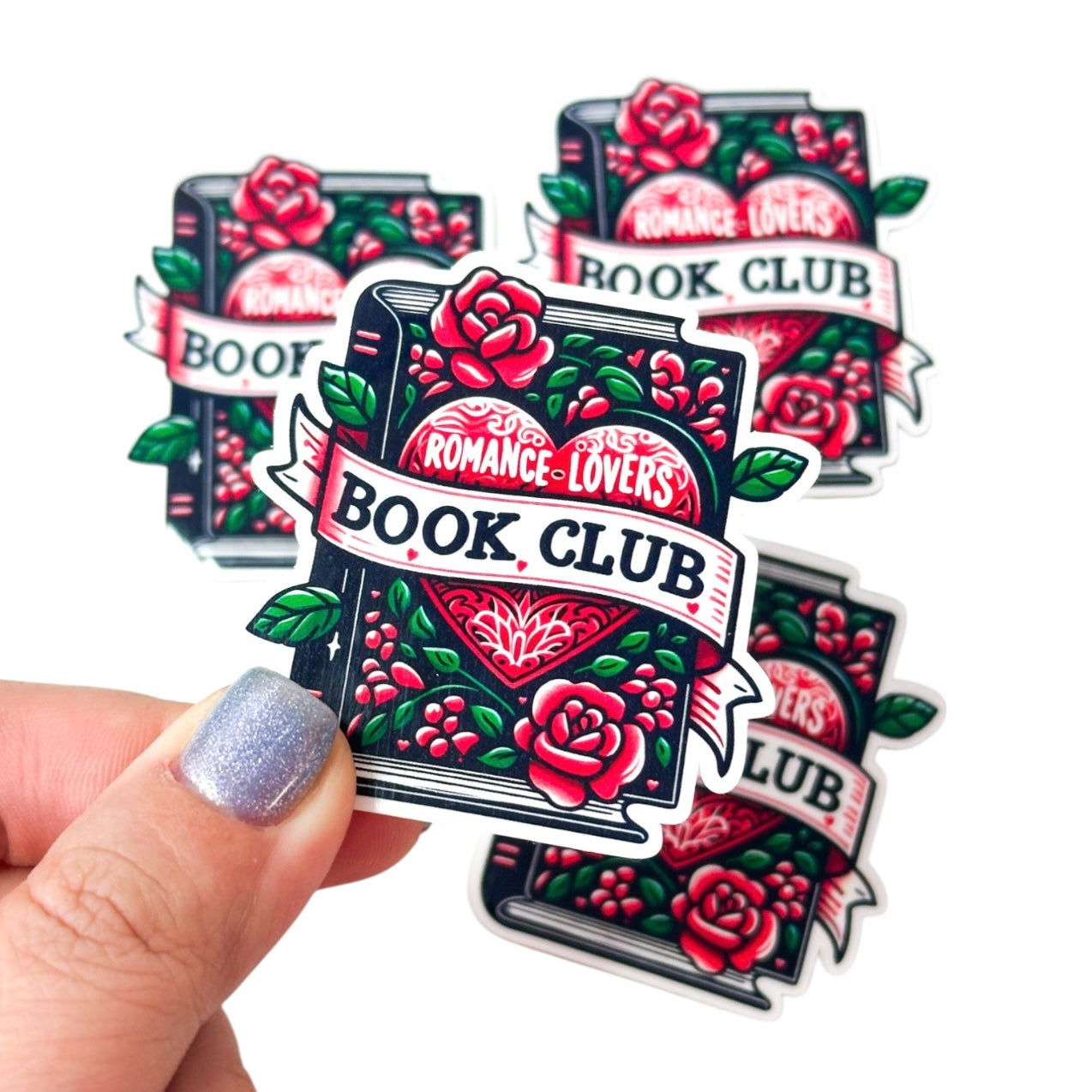 "Romance Lovers Book Club" Reading Bookish Vinyl Diecut Sticker