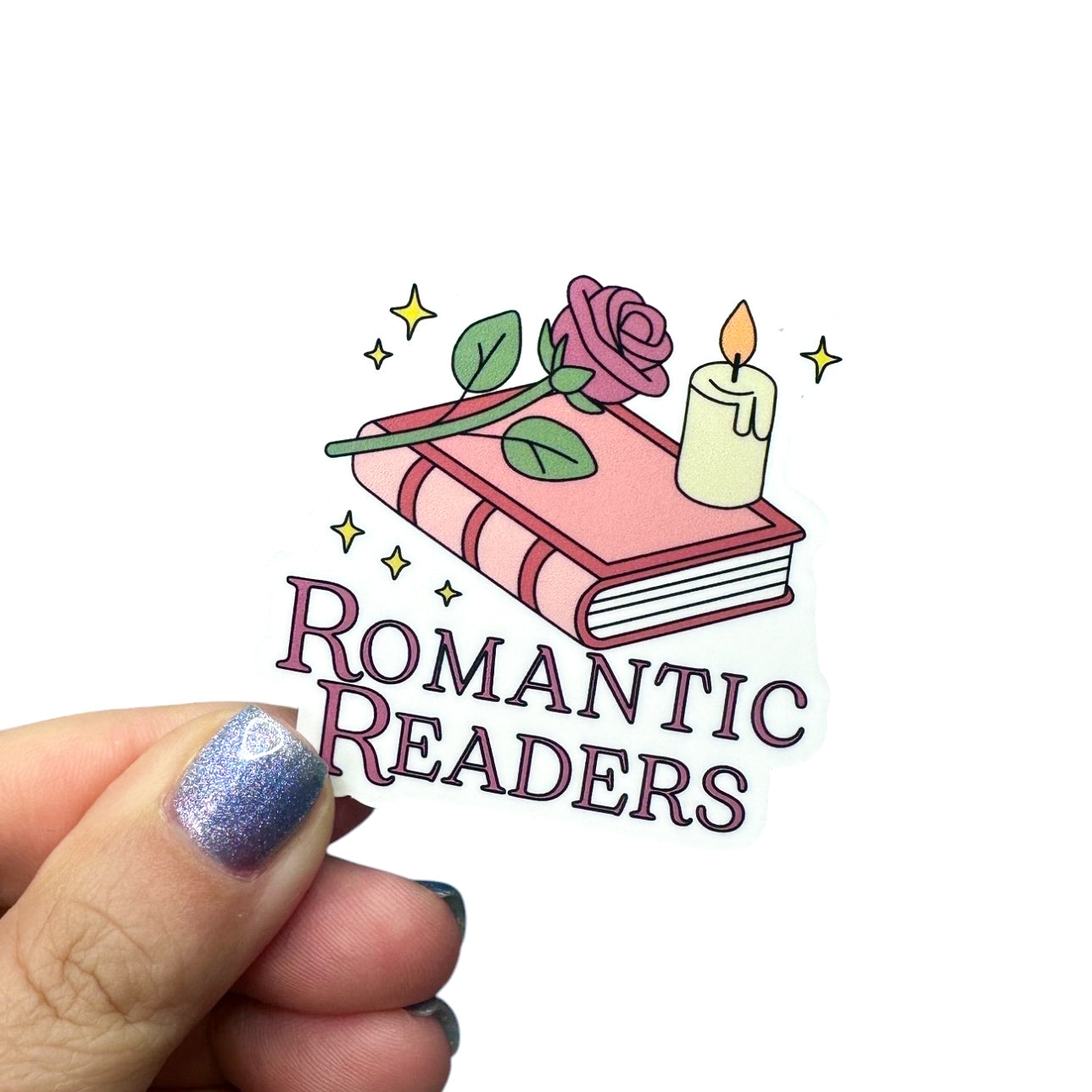 "Romantic Readers" Reading Bookish Vinyl Diecut Sticker