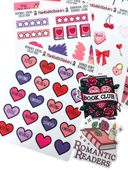 Bookish Hearts Reading Review Sticker - Mixed